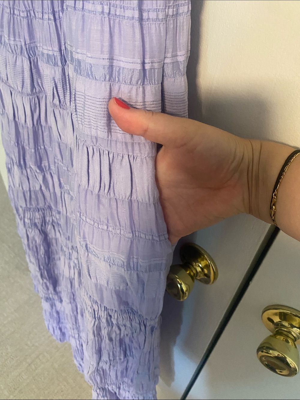 Lilac Tiered Smocked Midi Dress - Picture 6 of 7